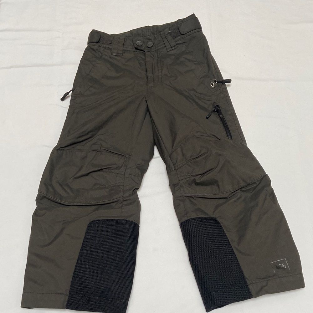 REI Kids' Snow/ Ski Pants Fleece Lined Dark Olive and Black